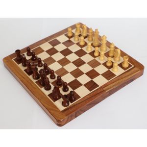  Šachy / Šachy cestovní a magnetické 18x18 z indického masivu palisandr / sheesham