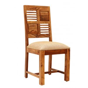  Židle Tara s polstrovaným sedákem z indického masivu palisandr / sheesham Světle medová